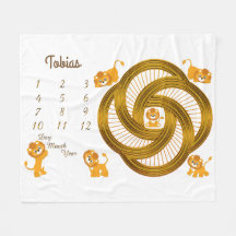 Little Lejon Baby Milestone Blanket Storlek 60 x 5