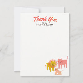 Little Lejon Baby Shower Flat Tackkort Cards Anteckningskort