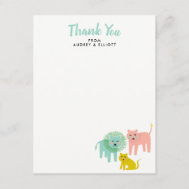 Little Lejon Baby Shower Flat Tackkort Cards Tack Kort