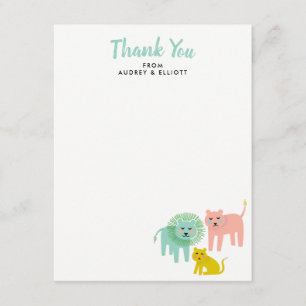 Little Lejon Baby Shower Flat Tackkort Cards Tack Kort