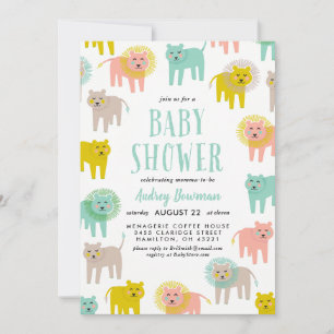 Little Lejon Gender Neutral Baby Shower-inbjudan Inbjudningar