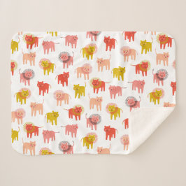 Little Lejon Sherpa Baby Blanket in Warm Desert