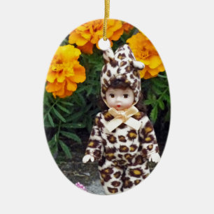 Little Leopard Girl Julgransprydnad Keramik