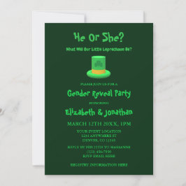 Little Leprechaun Gender Reveal Inbjudningar