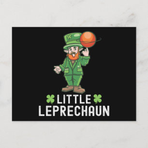 Little Leprechaun - St Patricks Day Basketball Vykort