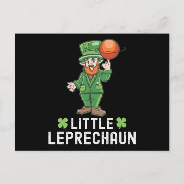 Little Leprechaun - St Patricks Day Basketball Vykort (Framsida)