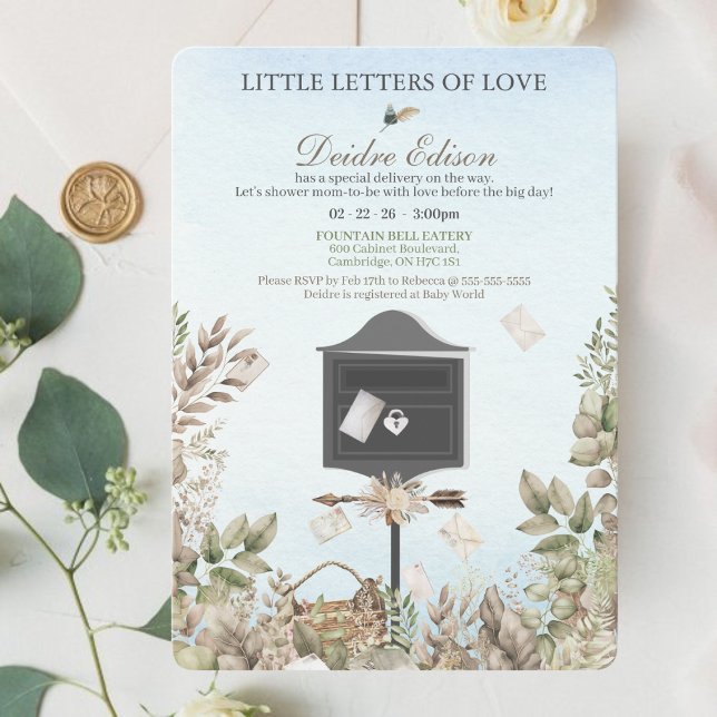 Little Letters Of Love Baby Shower Invitation Inbjudningar (Skapare uppladdad)