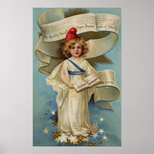 Little Liberty Girl Sjungas My Land 'Tis of Thame Poster