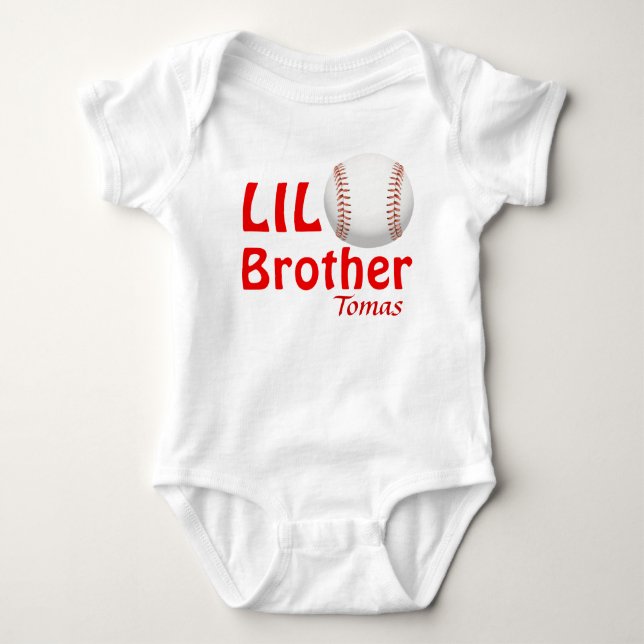 Little Lil Big Brother/Cousin/Sister Baseball T-shirt (Framsida)