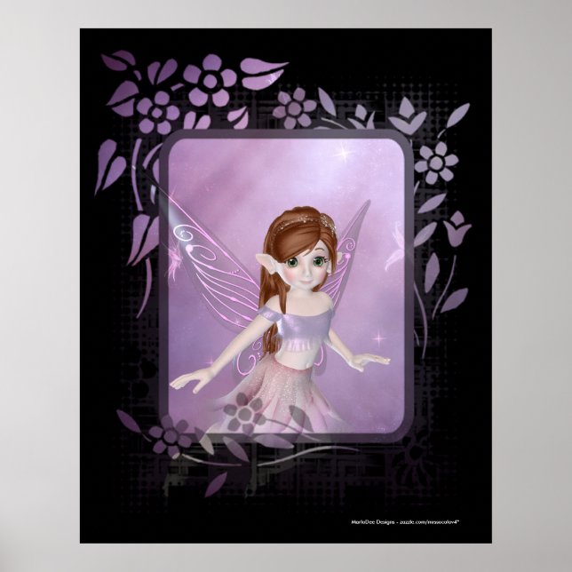 Little Lila Fairy Design 2 - Skriv ut Poster (Framsidan)