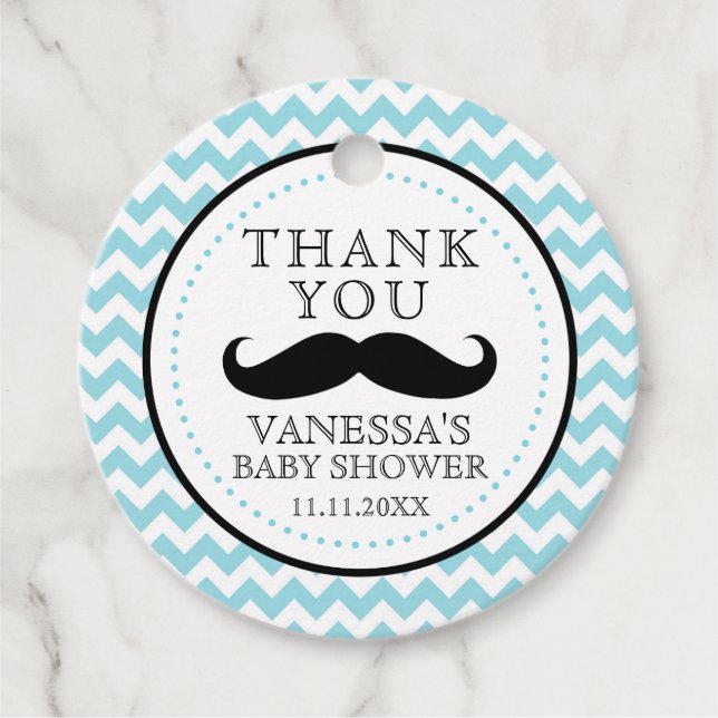 Little Lil'Man Mustache Boy Shower Gift Gåvor Etiketter (Framsida)