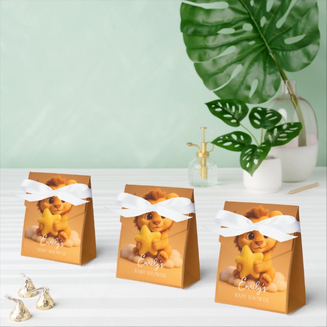 Little Lion & Star - Baby Shower Favor Box Presentaskar (Multipel)