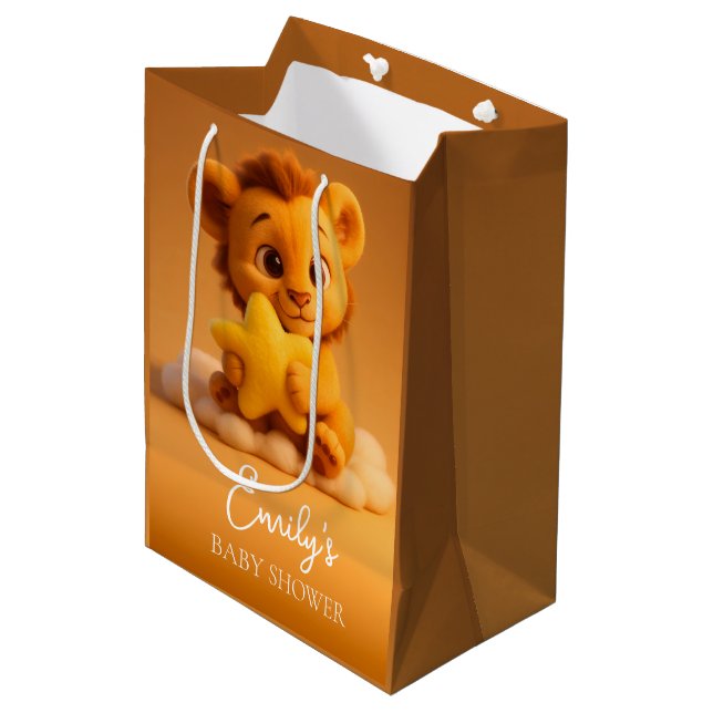 Little Lion & Star - Baby Shower Gift Bag (Framsidan Vinklad)