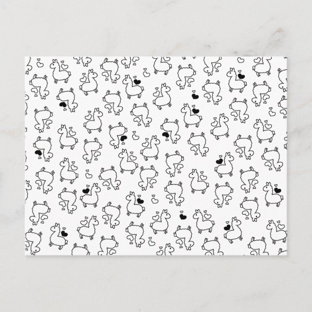 Little Llama Silhouette Galenhet Vykort (Framsida)