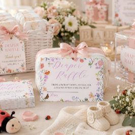 Little Love Bug Baby Shower Blöja Raffle Tilläggskort