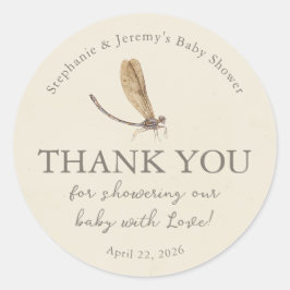 Little Love Bug Baby Shower Classic Round Sticker Runt Klistermärke