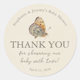 Little Love Bug Baby Shower Classic Round Sticker Runt Klistermärke