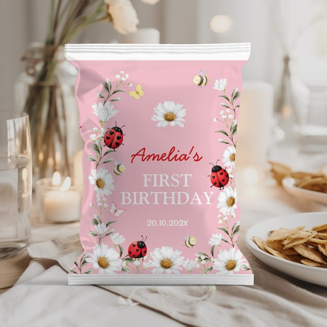 Little Love Bug Daisy Birthday Chip Bag Wrapper Reklamblad (Skapare uppladdad)