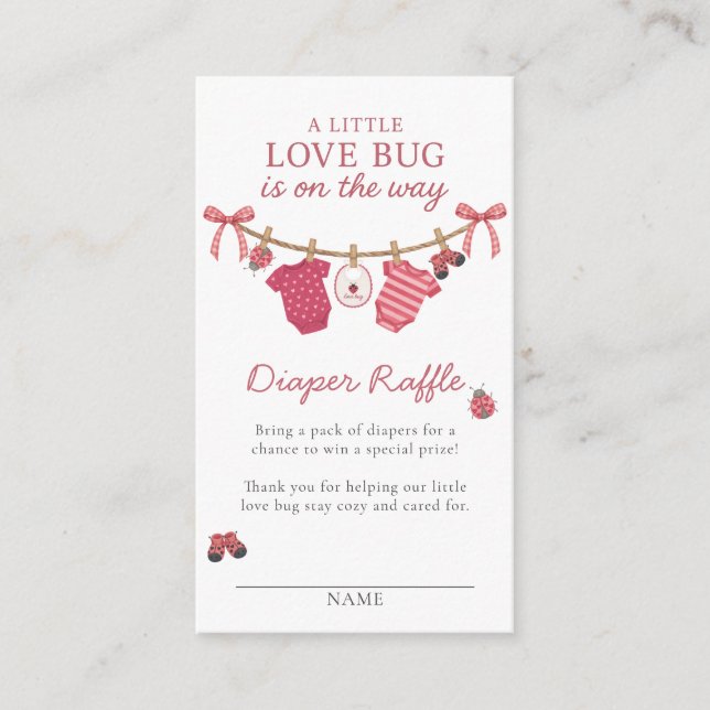 Little Love Bug Klädstreck Baby Shower Tilläggskort (Framsida)