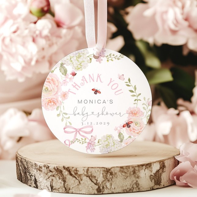 Little Love Bug Wildflower Baby Shower Thank you Gåvor Etiketter (Skapare uppladdad)