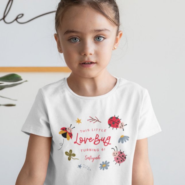 Little Lovebug Girl Födelsedagsfest T Shirt (Skapare uppladdad)