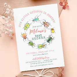 Little Lovebug Girls Baby Shower Inbjudningar