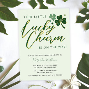 Little Lucky Charm St Patrick's Baby Shower Inbjudningar