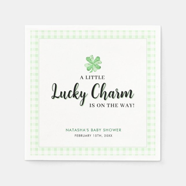 Little Lucky Charm | St patrick's day Baby Shower Pappersservett (Framsidan)