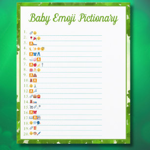 Little Lucky One Shamrock Baby Emoji Pictionary Flygblad