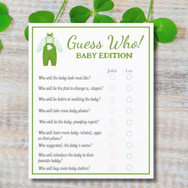 Little Lucky One Shamrock Baby gissar vem Baby Flygblad (Skapare uppladdad)