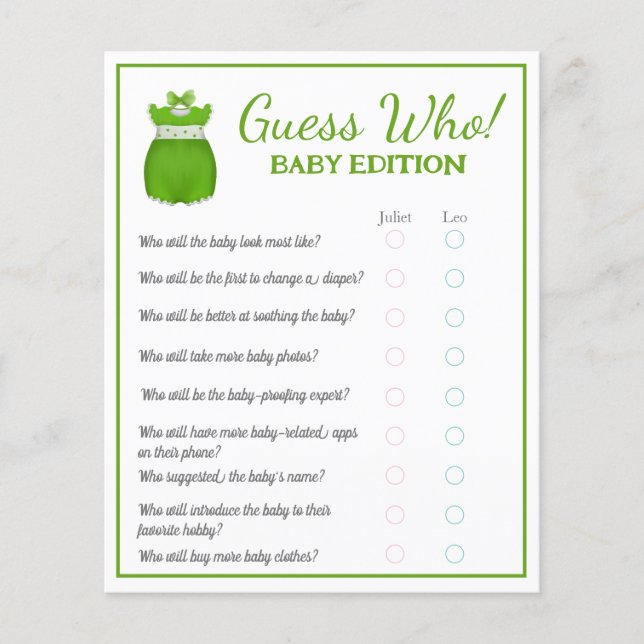 Little Lucky One Shamrock Flicka gissar vem Baby Flygblad (Framsidan)