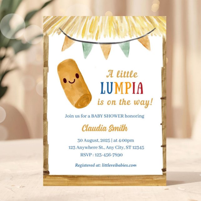 Little Lumpia On The Way Filipino Baby Shower  Inbjudningar (Little Lumpia Baby Shower Invite, A Little Lumpia is on the Way, Baby Shower Invite, DIY Filipino In)