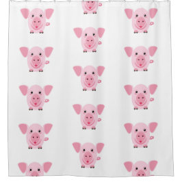 Little lycklig gullig rosa gris