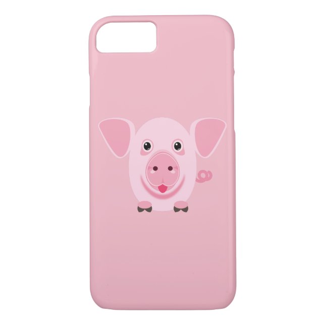 Little lycklig gullig rosa gris Case-Mate iPhone skal (Baksida)