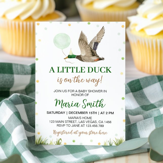 Little Mallard Anka Baby Shower Inbjudningar (Skapare uppladdad)