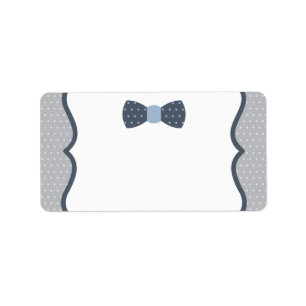 Little Man Address Label, Blue and Grått Adressetikett
