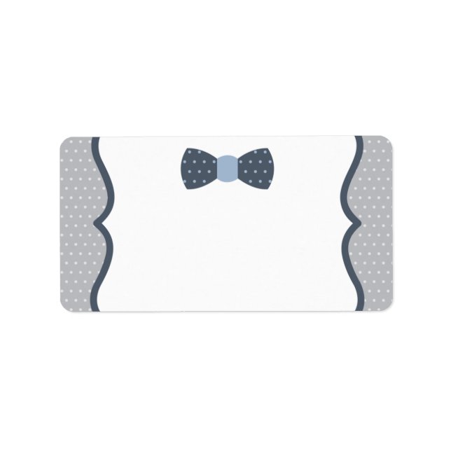 Little Man Address Label, Blue and Grått Adressetikett (Framsidan)