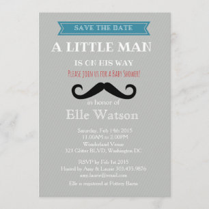 Little Man är på väg till Baby Shower-inbjudningar Inbjudningar