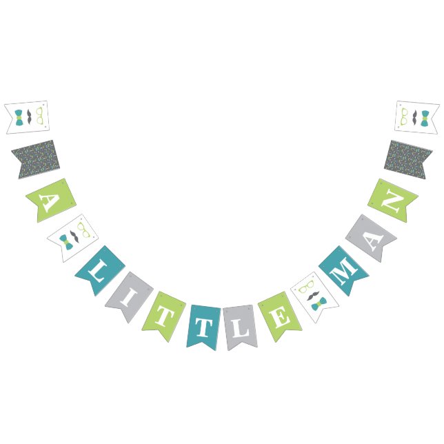 Little Man Baby Shower Banner Vimplar (Alla)