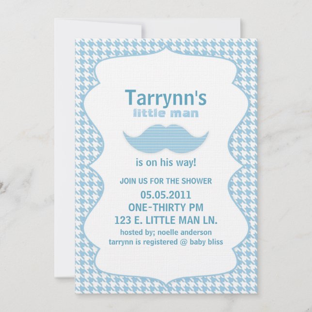 LITTLE MAN Baby Shower & Birthday-inbjudan Inbjudningar (Framsida)