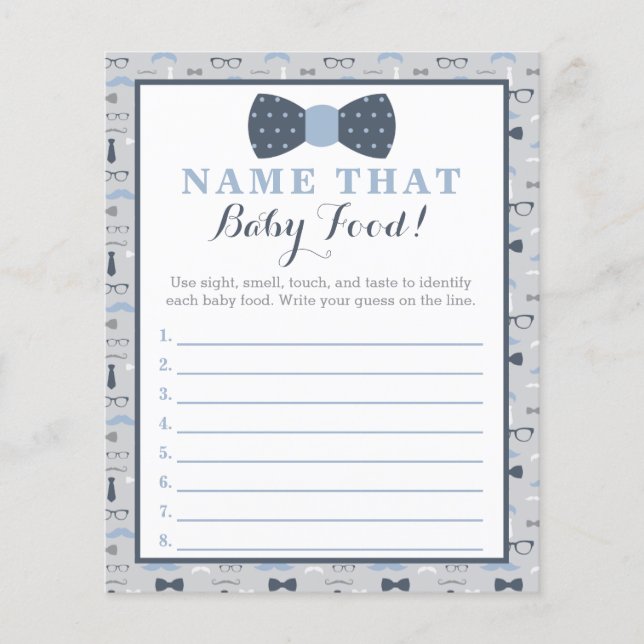 Little Man Baby Shower Game, Baby Food, Diaper (Framsida)