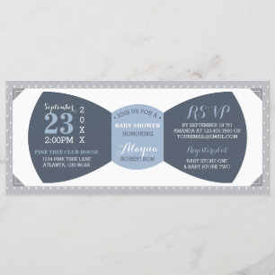 Little Man Baby Shower-inbjudan, Bow Tie Inbjudningar