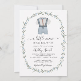 Little Man Baby Shower-inbjudan, Bowtie Boy Baby Inbjudningar