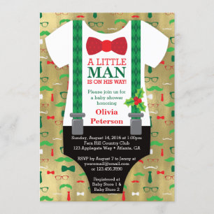 Little Man Baby Shower-inbjudan, jul Inbjudningar