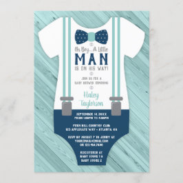 Little Man Baby Shower-inbjudan, marinblått, Aqua Inbjudningar
