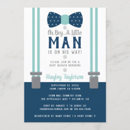 Little Man Baby Shower-inbjudan, marinblått, Aqua Inbjudningar