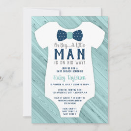 Little Man Baby Shower-inbjudan, marinblått, Aqua Inbjudningar