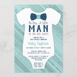 Little Man Baby Shower-inbjudan, marinblått, Aqua Inbjudningar