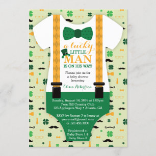 Little Man Baby Shower-inbjudan, St patricks day Inbjudningar