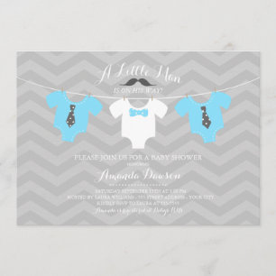 Little Man Baby Shower Inbjudningar